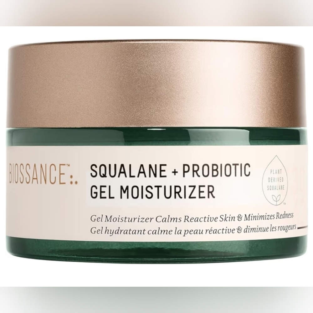 Biossance Squalane + Probiotic Gel Moisturizer in Green Travel Size